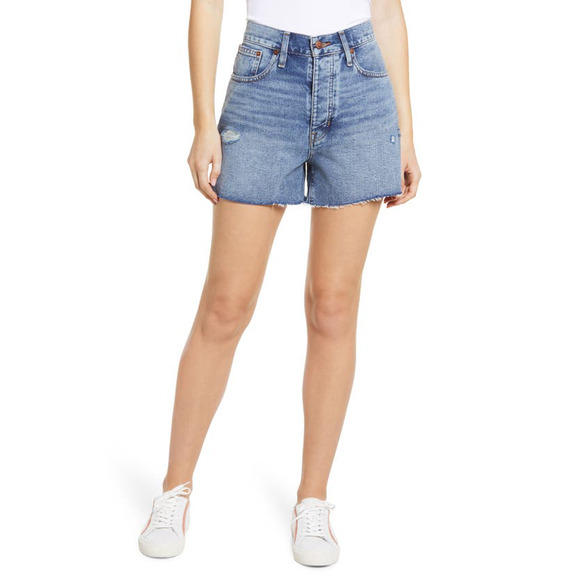 Madewell The Dadjean Short Distressed Edition Castlewood Wash Size 27 New - Picture 10 of 12
